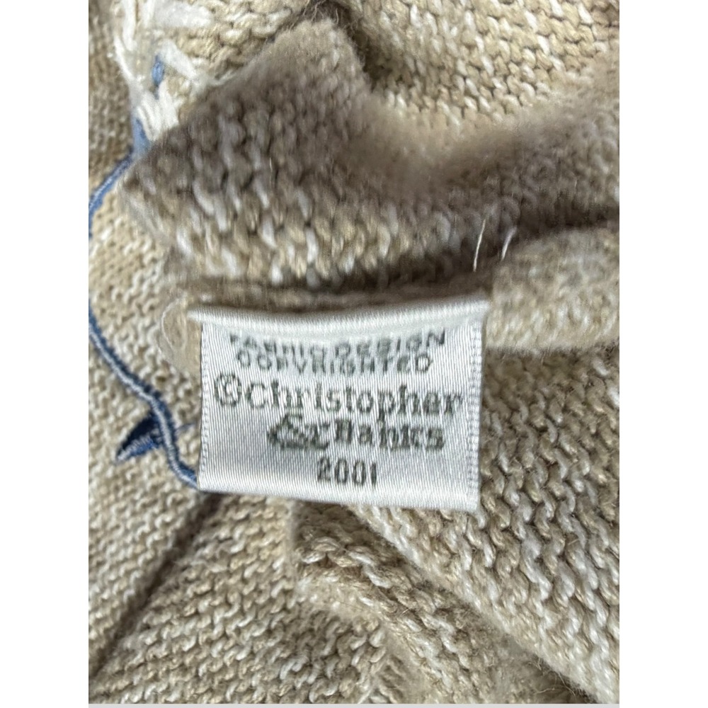 Y2K Christopher & Banks Vtg 2001 Blue Bird Embroidered Cardigan Sweater Large - Picture 7 of 13